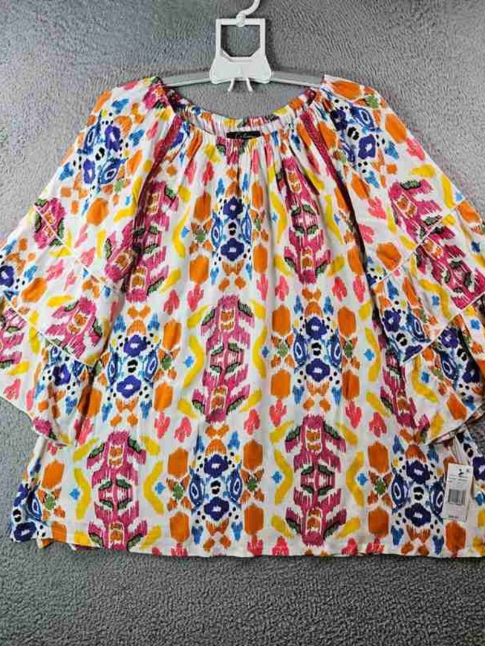 Colorful Boho Ruffle Sleeve Top